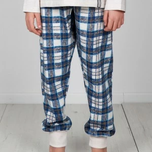 Pijama ni&ntilde;o manga larga pantal&oacute;n cuadros
