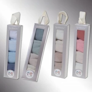 Estuche regalo bebe pack 4 calcetines lisos