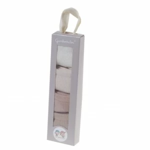 Estuche regalo bebe pack 4 calcetines lisos