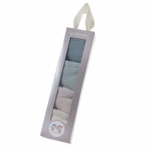 Estuche regalo bebe pack 4 calcetines lisos