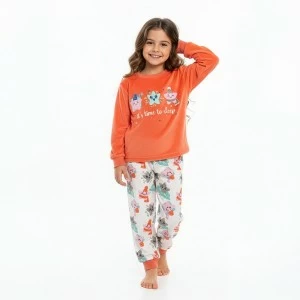 Pijama ni&ntilde;a manga larga estampado