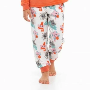 Pijama ni&ntilde;a manga larga estampado