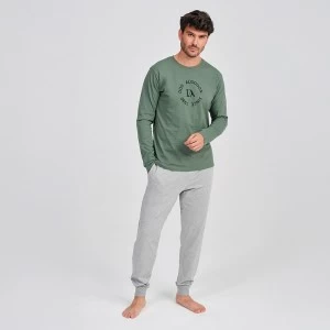 Pijama largo hombre tejido algod&oacute;n