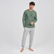 Pijama largo hombre tejido algod&oacute;n