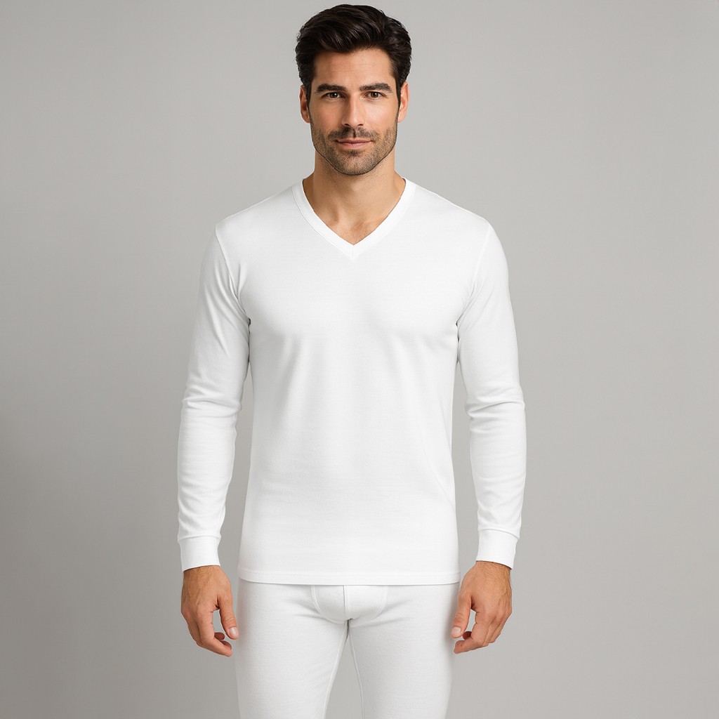 Camiseta termal manga larga y pico hombre