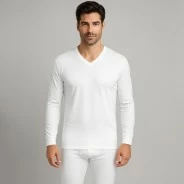 Camiseta termal manga larga y pico hombre
