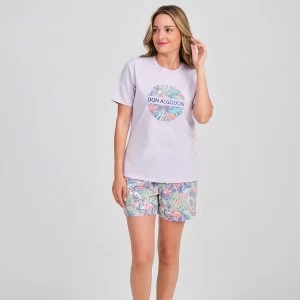 Pijama mujer estampado manga corta