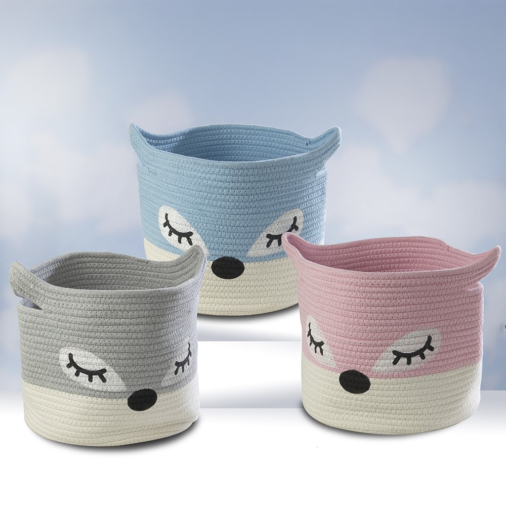 Cesto multiusos con carita de animal