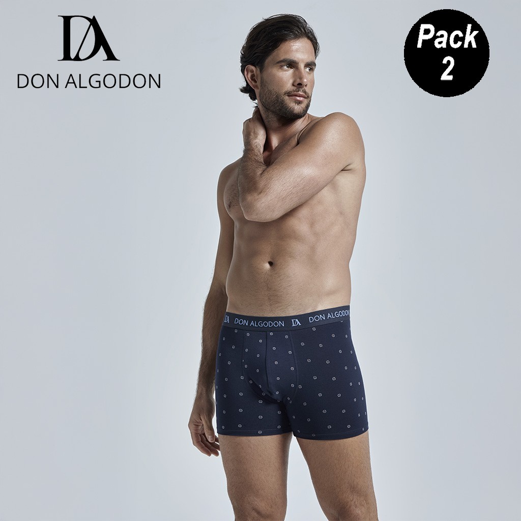 Boxer hombre estampado goma vista pack 2