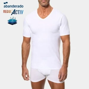 Camiseta cuello pico algod&oacute;n elastico RegulActive 
