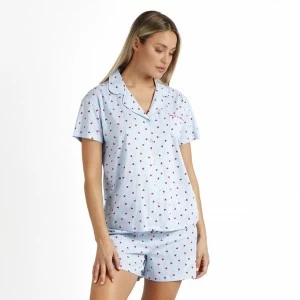 Pijama mujer abierto manga corta