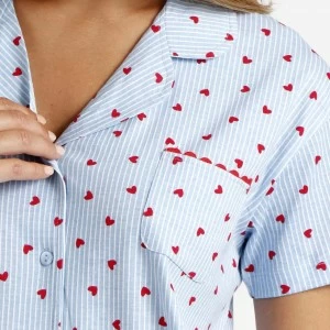 Pijama mujer abierto manga corta