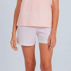 Pijama mujer manga corta cuello pico