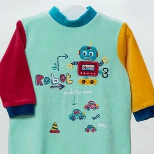 Pelele beb&eacute; tundosado robots