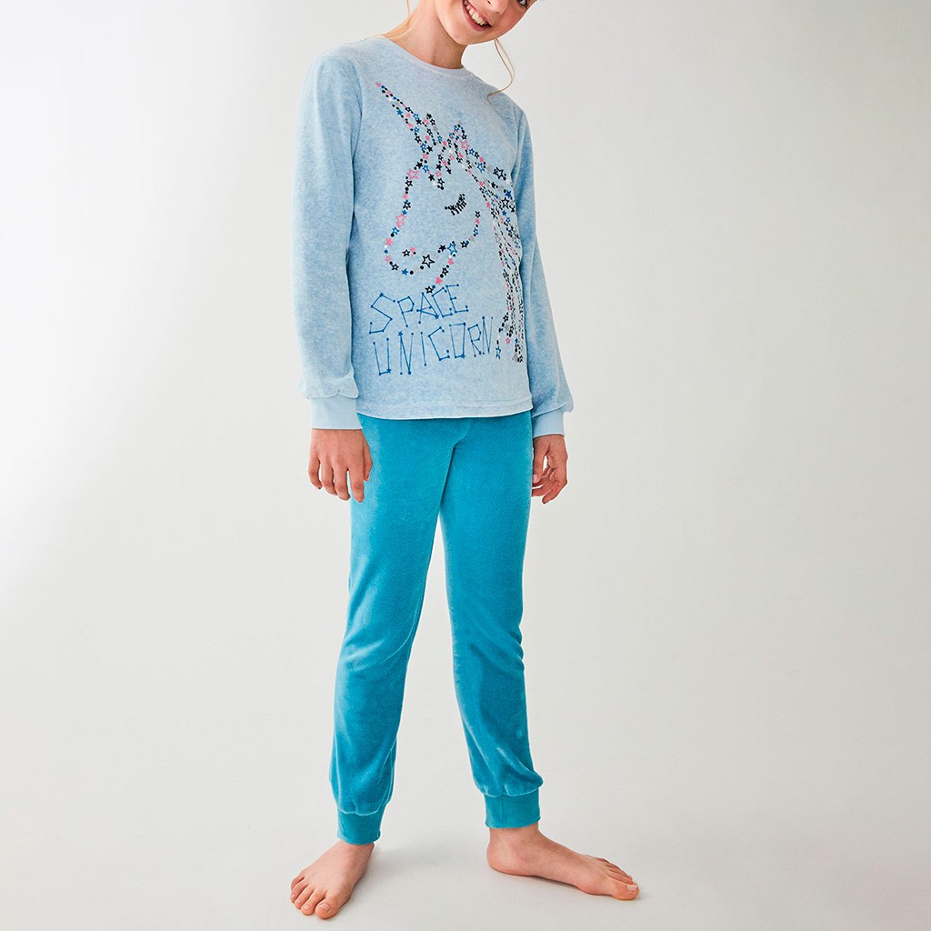 Pijama juvenil terciopelo Unicornio