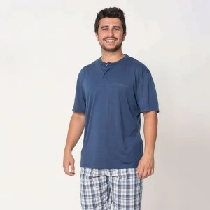Pijama largo hombre algod&oacute;n fino 