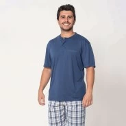 Pijama largo hombre algod&oacute;n fino 