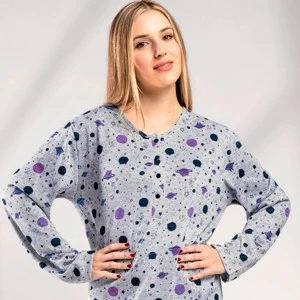 Camis&oacute;n mujer manga larga cuello botones
