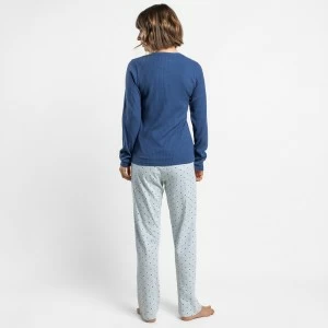 Pijama mujer manga larga algod&oacute;n