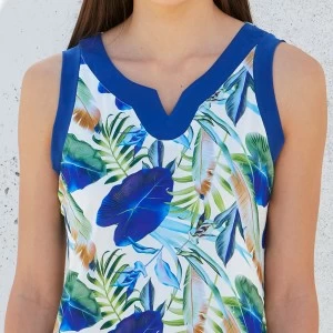 Vestido mujer hombrera estampado