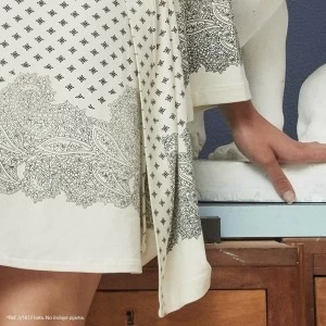 Bata mujer cruzada viscosa