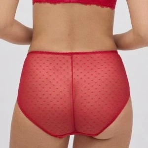 Braga alta roja encaje y plumeti en caijta regalo