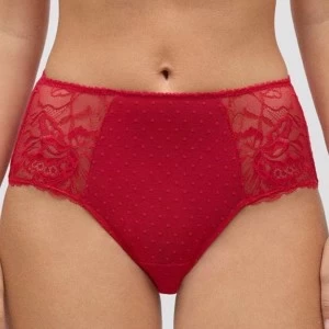 Braga alta roja encaje y plumeti en caijta regalo