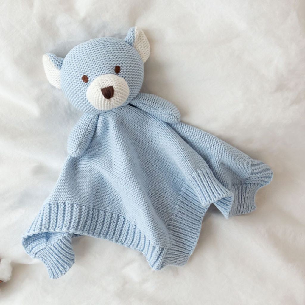 Dudu de algod&oacute;n 100% osito celeste en caja regalo