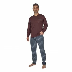 Pijama hombre algod&oacute;n cuello pico
