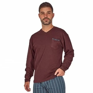 Pijama hombre algod&oacute;n cuello pico