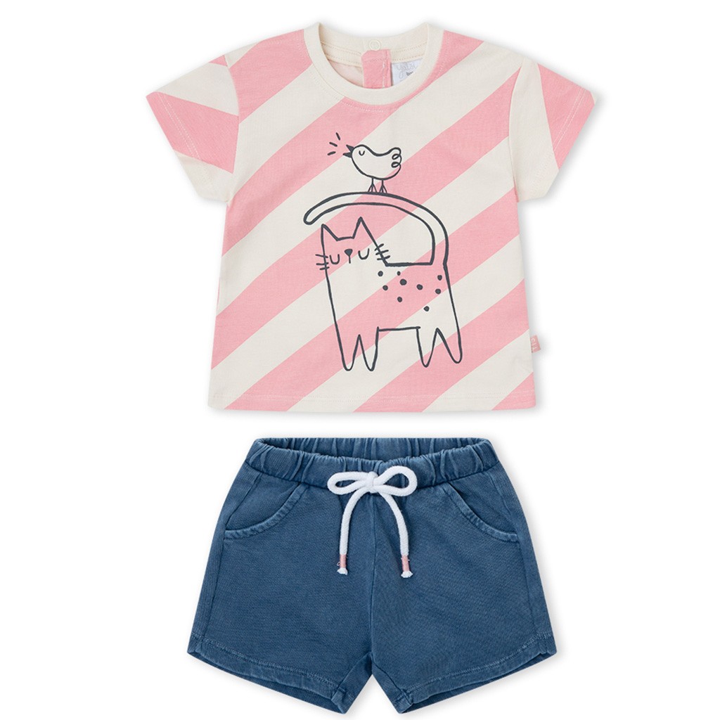 Conjunto dos piezas beb&eacute; manga corta