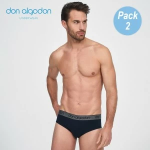 Slip hombre algod&oacute;n pack 2 b&aacute;sico cintura goma 