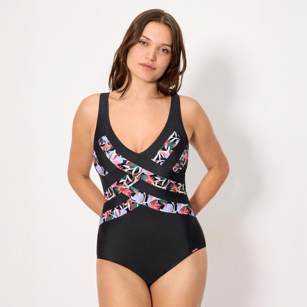 Ba&ntilde;ador reductor mujer estampado cruzado