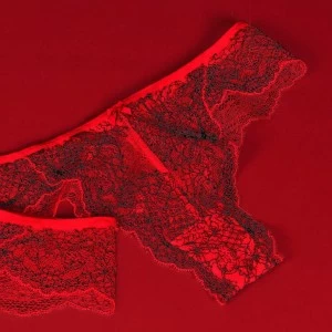 Braga y culotte encaje rojo expositor 24 surtido