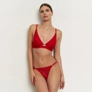 Conjunto lencero mujer encaje rojo