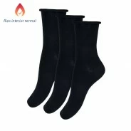 Calcet&iacute;n mujer pu&ntilde;o rulo y rizo algod&oacute;n pack x3