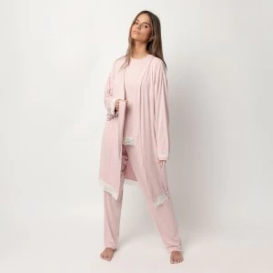 Bata mujer cruzada tejido viscosa topitos