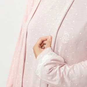 Bata mujer cruzada tejido viscosa topitos