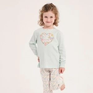 Pijama ni&ntilde;a manga larga florecitas