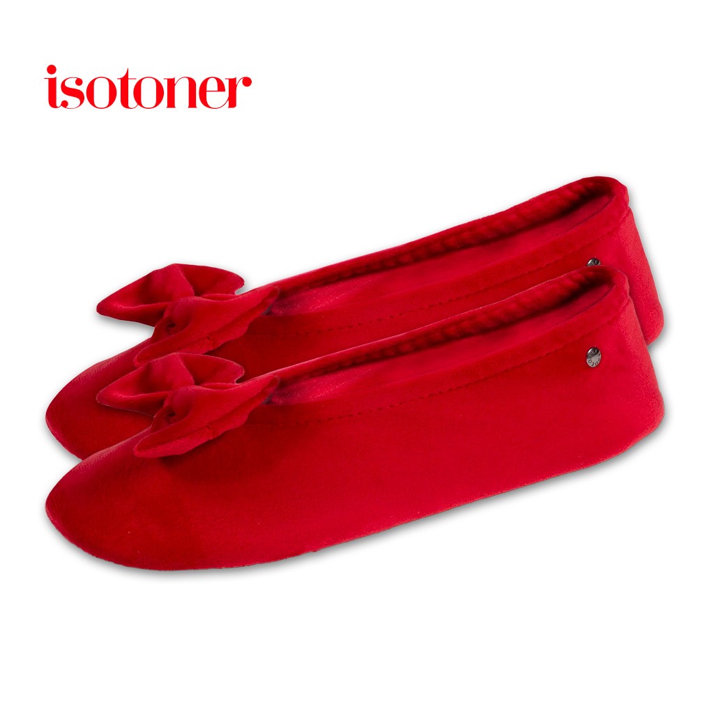Bailarina mujer terciopelo rojo con lazo 