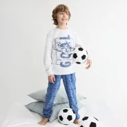 Pijama ni&ntilde;o tejido terciopelo futbol