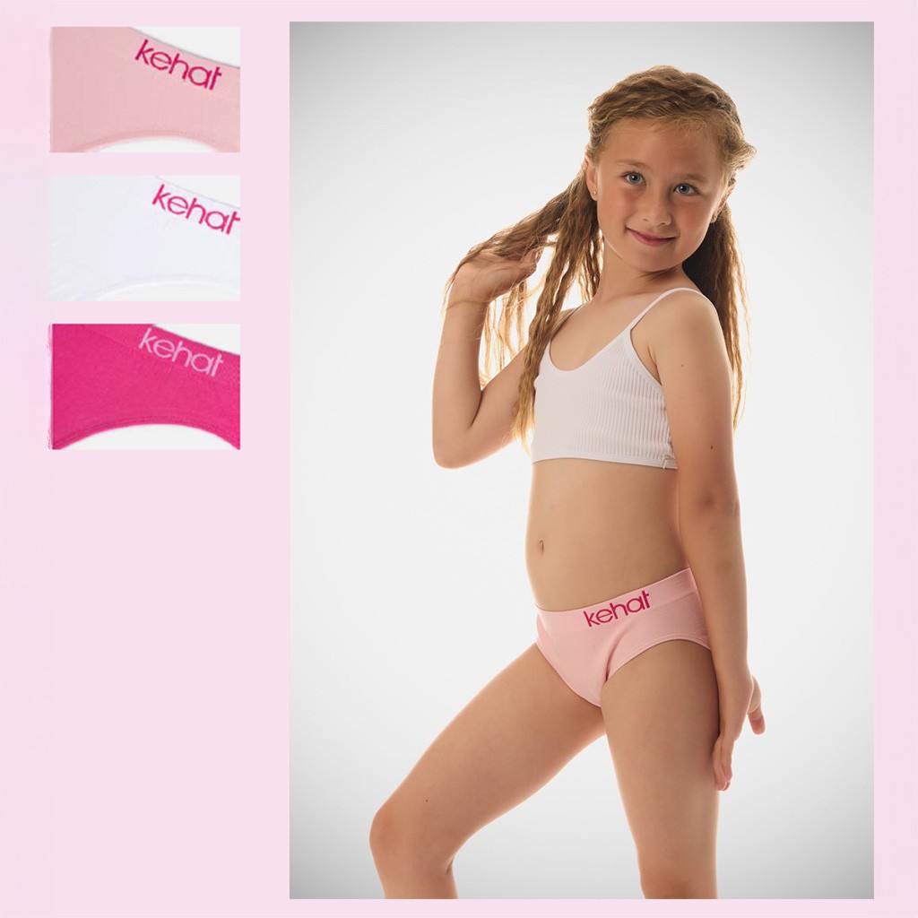 Braga ni&ntilde;a sin costuras pack x3