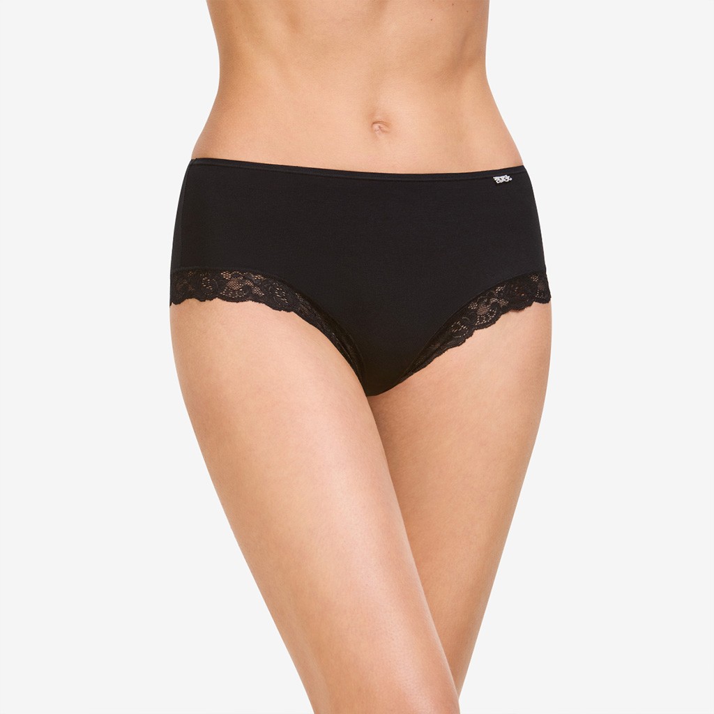 Culotte mujer algodón elástico con puntillas