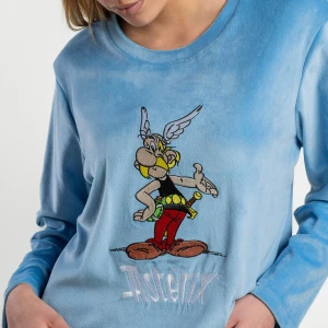 Pijama largo mujer azul estampado Ast&eacute;rix