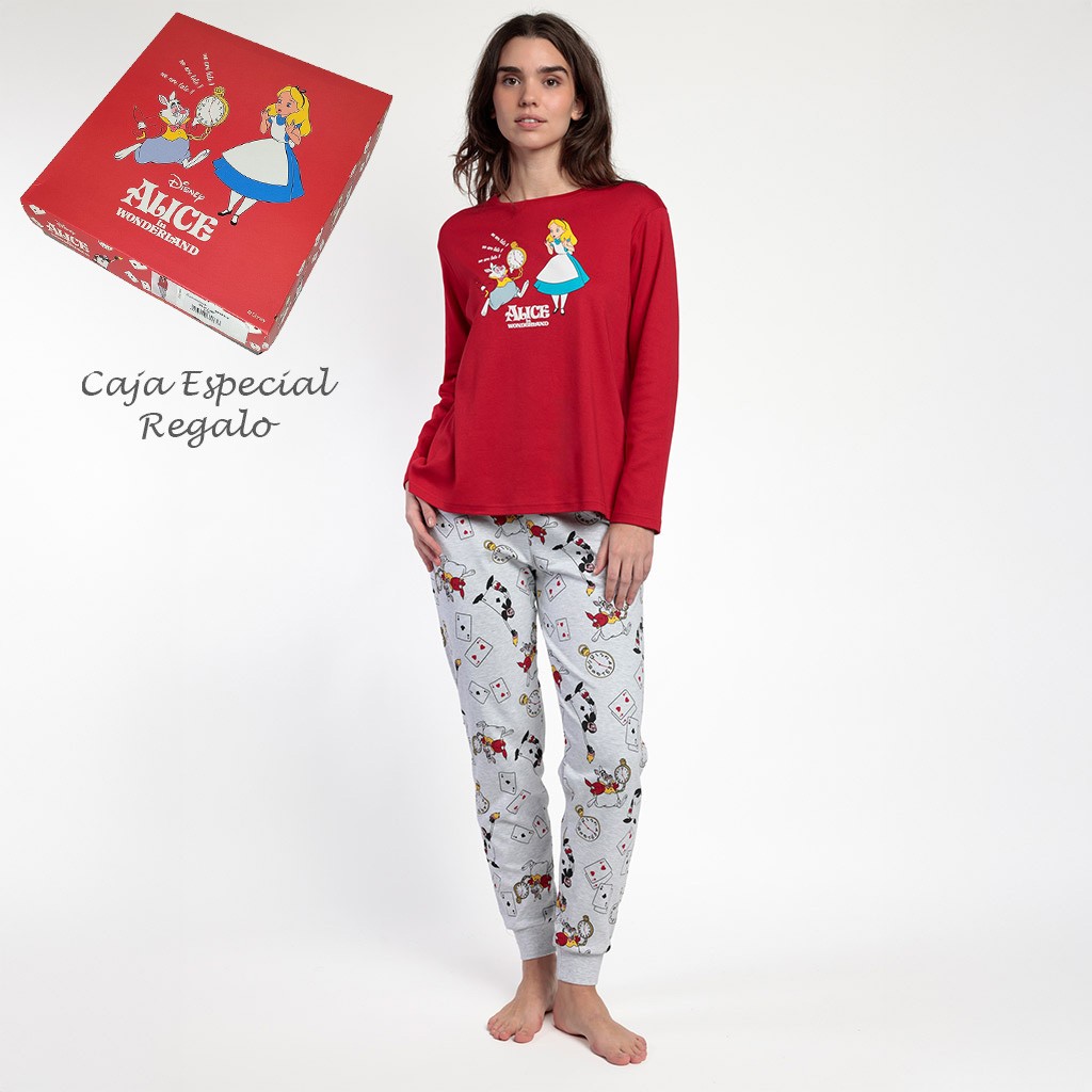 Pijama largo mujer Alice in Wonderland