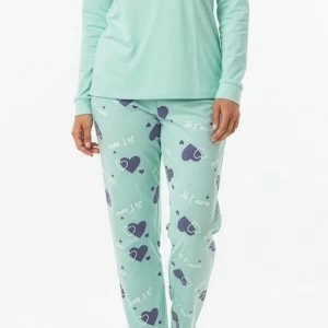 Pijama mujer algod&oacute;n estampado corazones