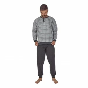 Pijama hombre cuadros punto milano