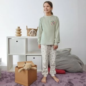 Pijama largo juvenil tundosado ni&ntilde;a con pu&ntilde;o