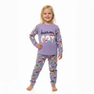 Pijama algod&oacute;n ni&ntilde;a estampado gatitos