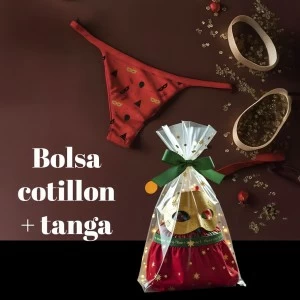 Tanga roja mujer con regalo bolsa cotill&oacute;n 